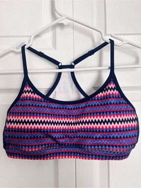 aerie Navy, Pink & Red Geometric Racerback Sports Bra Top